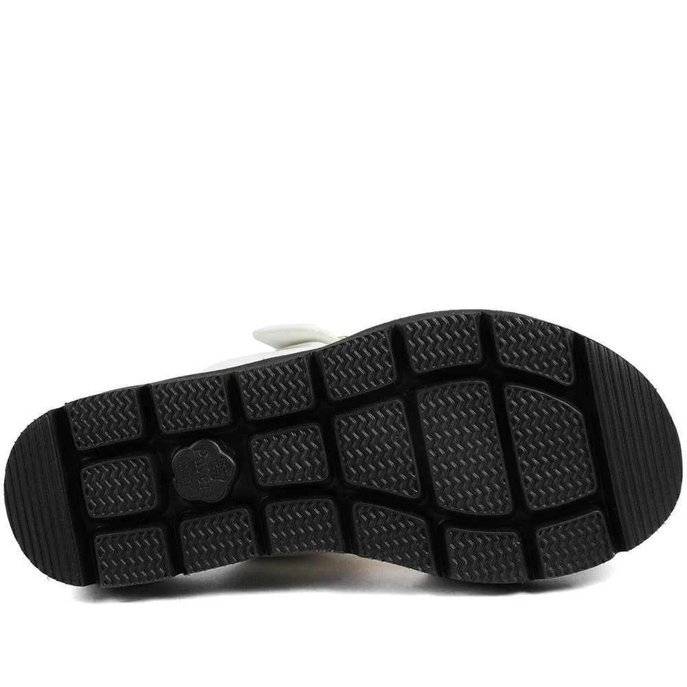 Wide Fit Cushioned Buckled Sandals - BAIZH43015 / 329 140 - White - Image 6