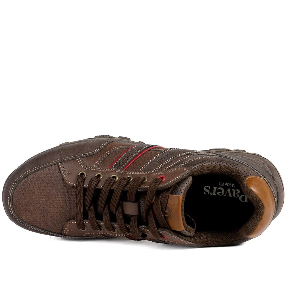 Wide Fit Cushioned Rugged Lace Up Shoes - VSHI43007 / 329 039 - Brown - Image 4