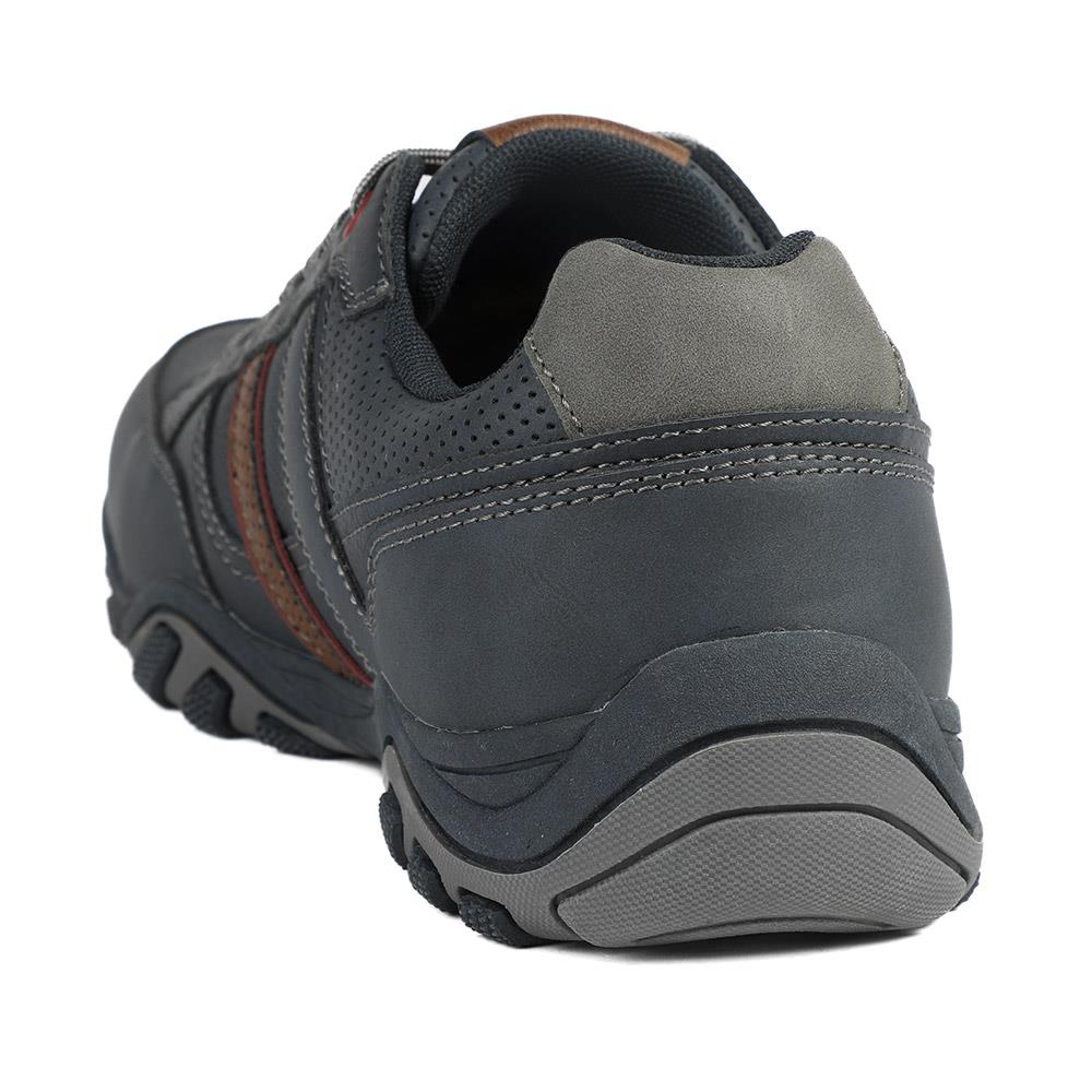 Wide Fit Cushioned Rugged Lace Up Shoes - VSHI43007 / 329 039 - Navy - Image 3