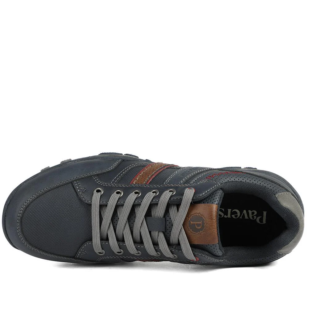 Wide Fit Cushioned Rugged Lace Up Shoes - VSHI43007 / 329 039 - Navy - Image 4