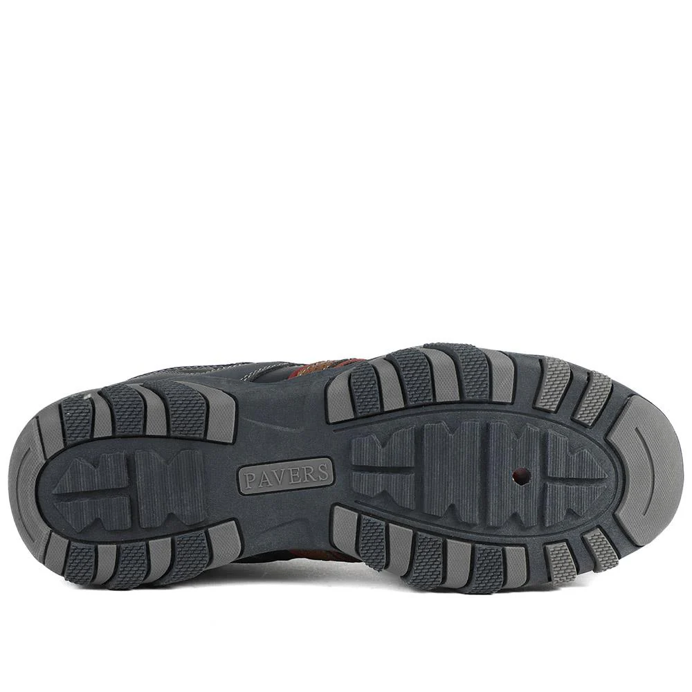 Wide Fit Cushioned Rugged Lace Up Shoes - VSHI43007 / 329 039 - Navy - Image 5