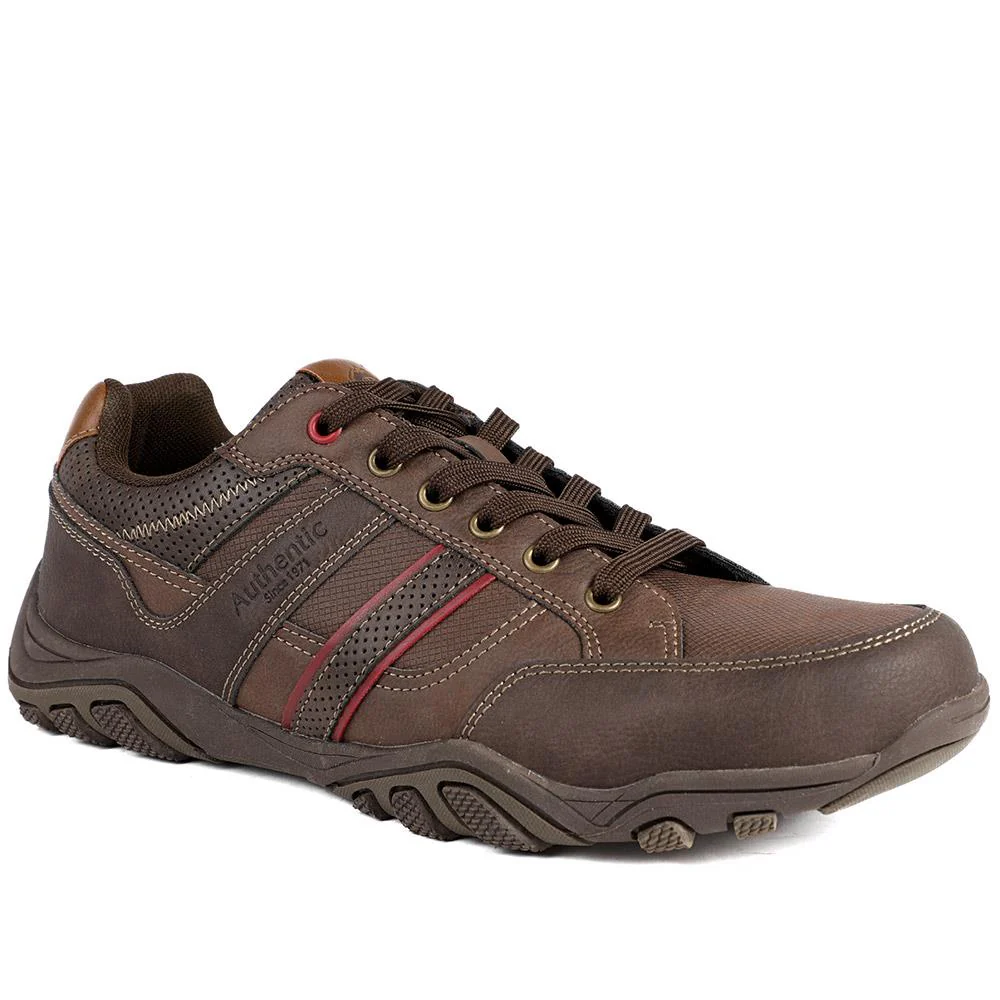 Wide Fit Cushioned Rugged Lace Up Shoes - VSHI43007 / 329 039