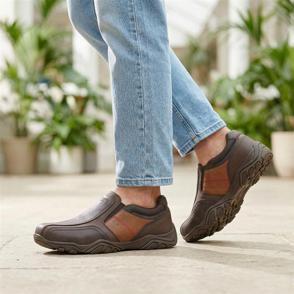 Wide Fit Cushioned Slip On Shoes - VSHI43005 / 329 038 - Brown - Image 2