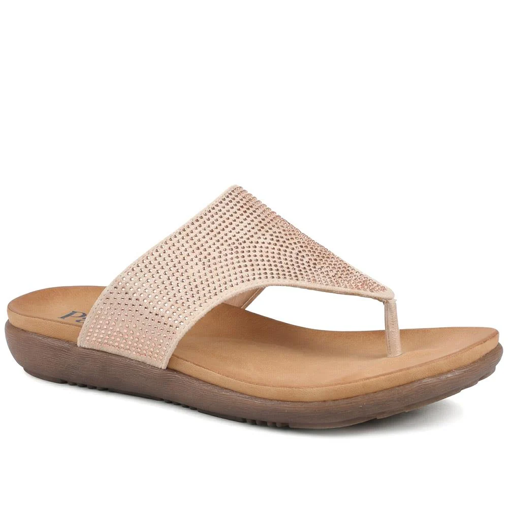Wide Fit Cushioned Toe Post Sandals - BAIZH43055 / 329 378