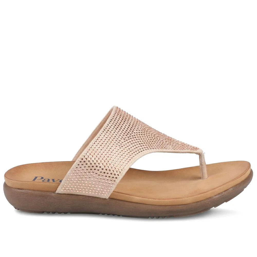 Wide Fit Cushioned Toe Post Sandals - BAIZH43055 / 329 378 - Blush - Image 2