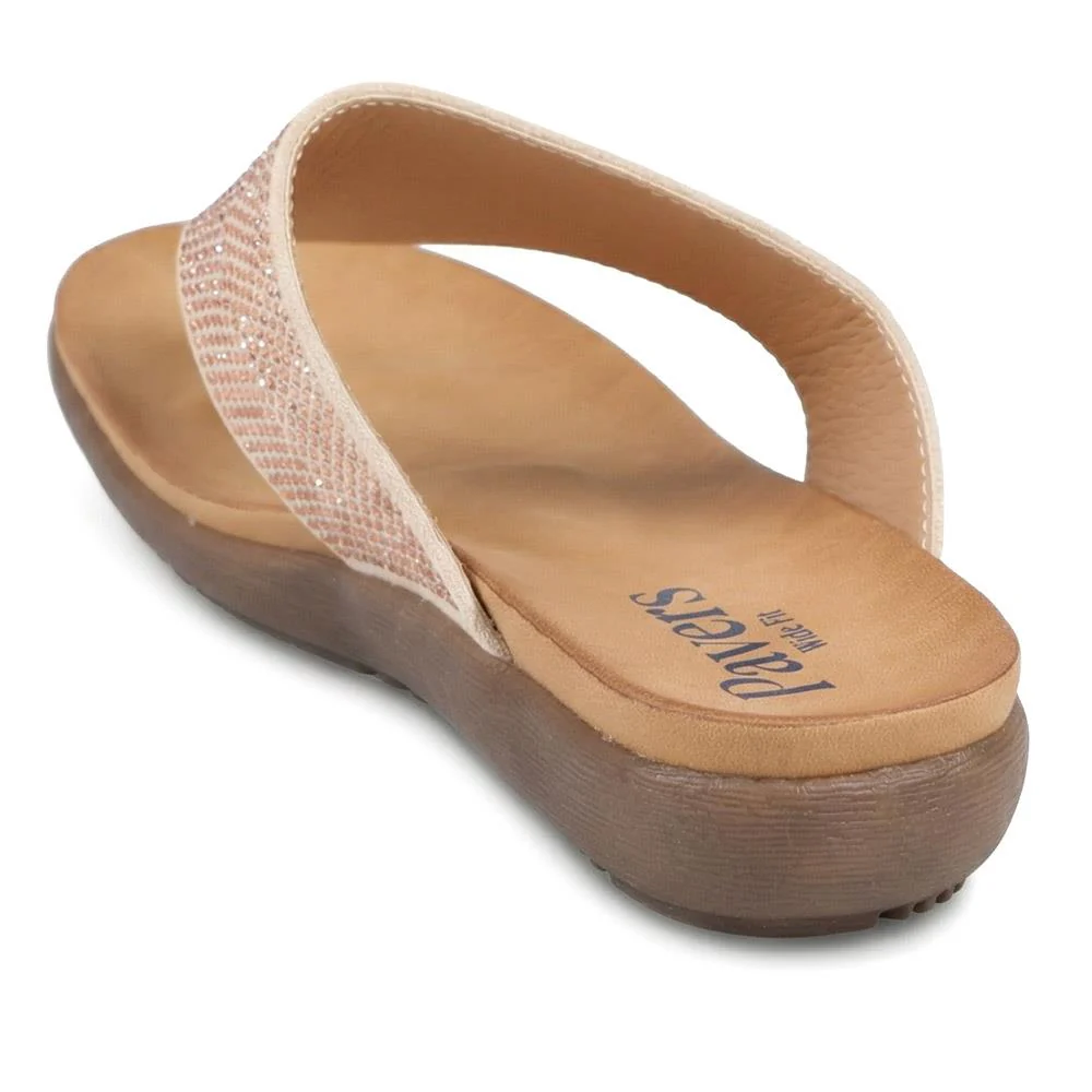 Wide Fit Cushioned Toe Post Sandals - BAIZH43055 / 329 378 - Blush - Image 3