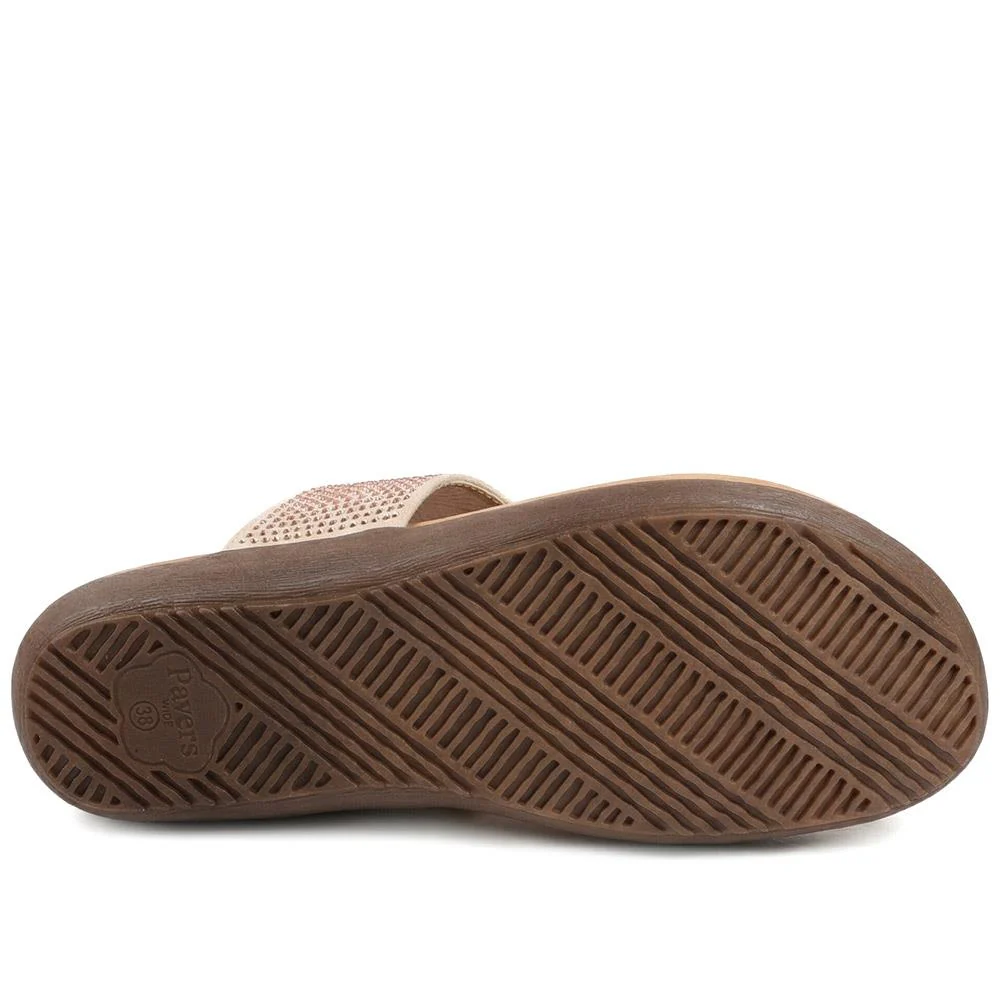 Wide Fit Cushioned Toe Post Sandals - BAIZH43055 / 329 378 - Blush - Image 5