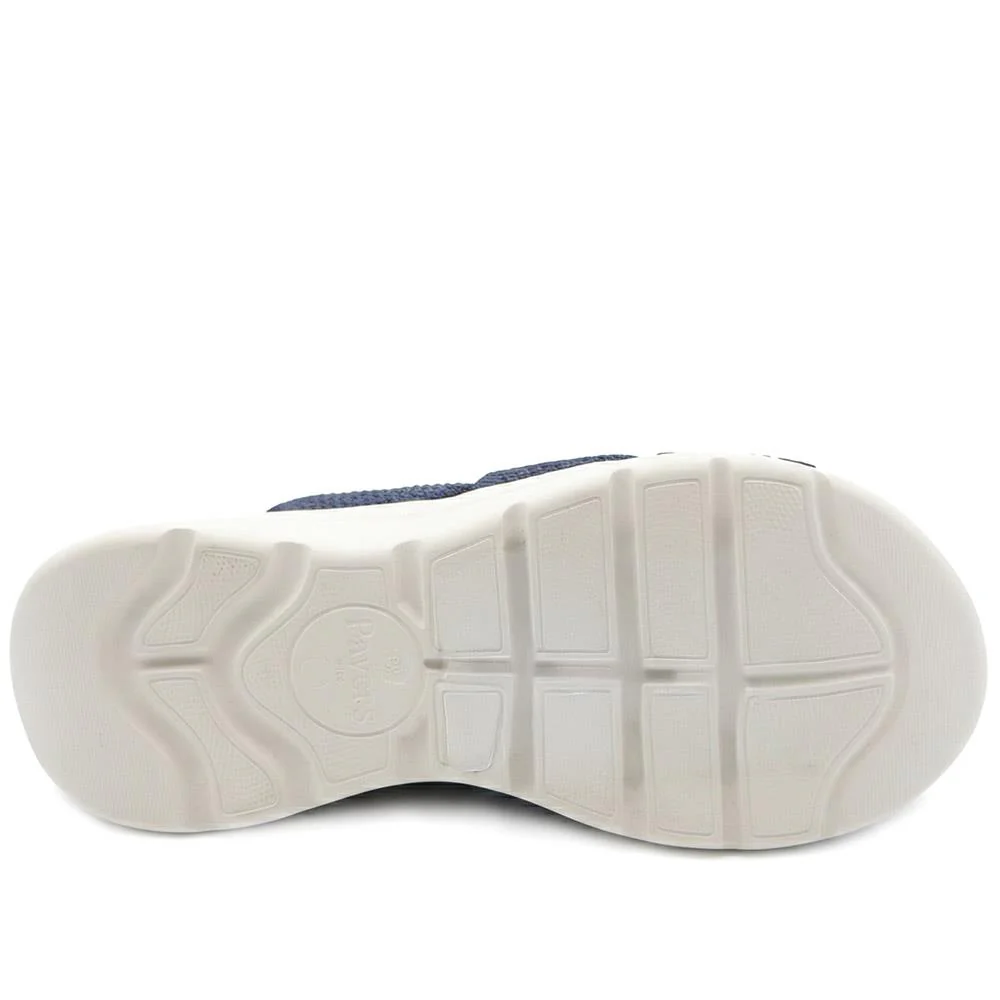 Wide Fit Diamante Cushioning Mule Sandals - BRK43024 / 329 365 - Navy - Image 5