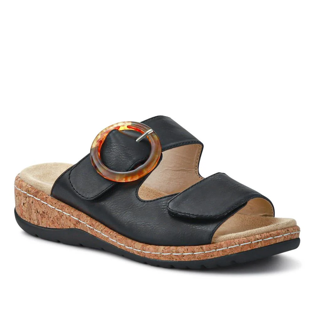 Wide Fit Dual-Fasten Mules - WBINS41103 / 327 398 - Black