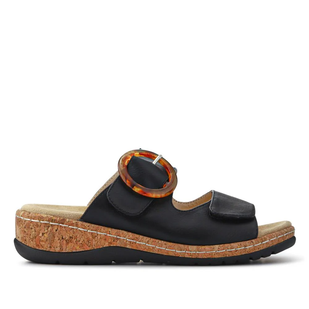 Wide Fit Dual-Fasten Mules - WBINS41103 / 327 398 - Black - Image 3