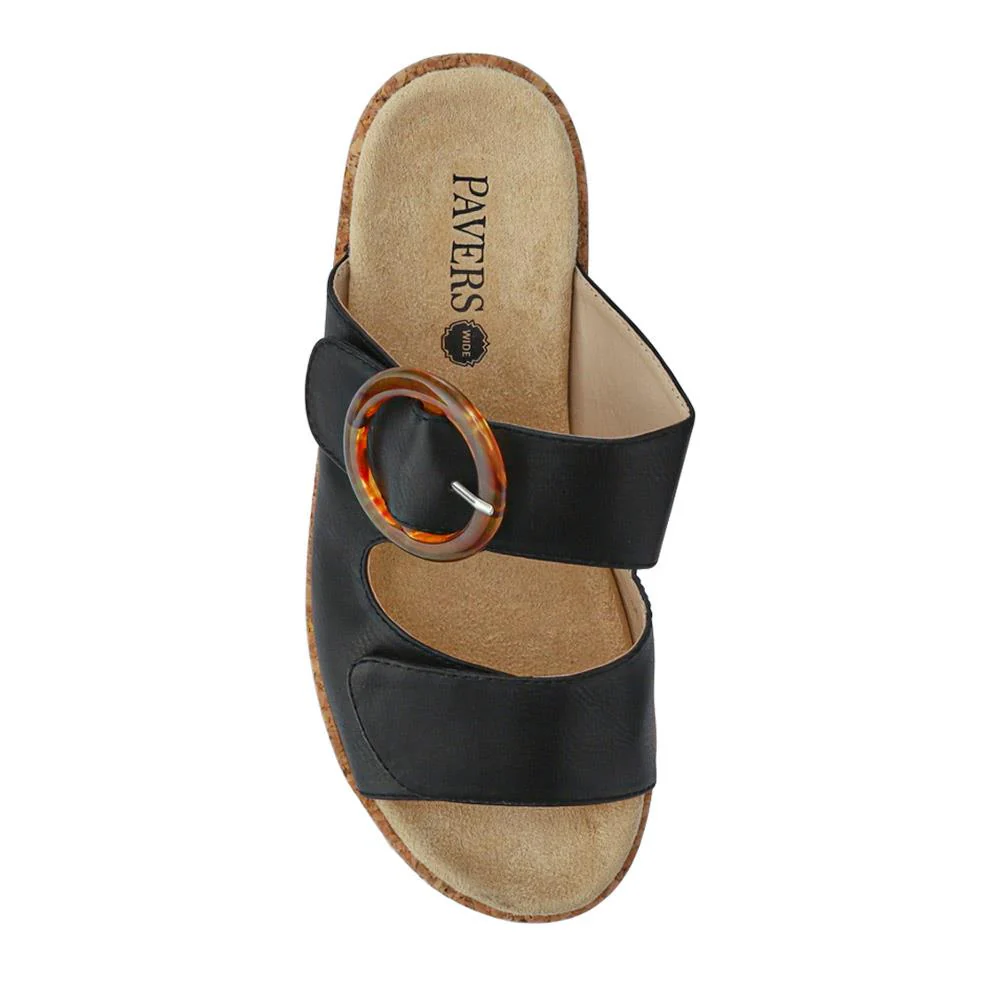 Wide Fit Dual-Fasten Mules - WBINS41103 / 327 398 - Black - Image 5