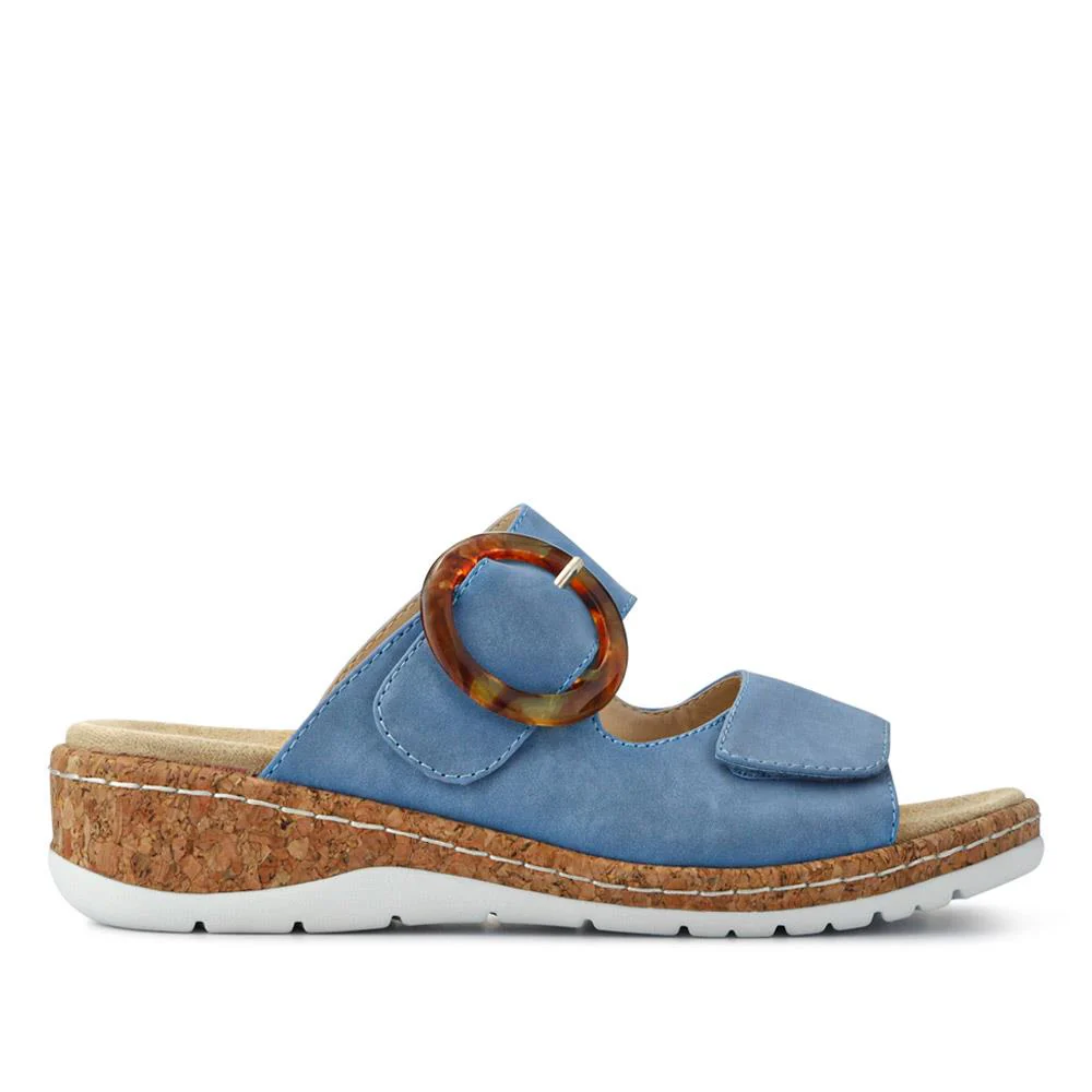Wide Fit Dual-Fasten Mules - WBINS41103 / 327 398 - Blue - Image 2