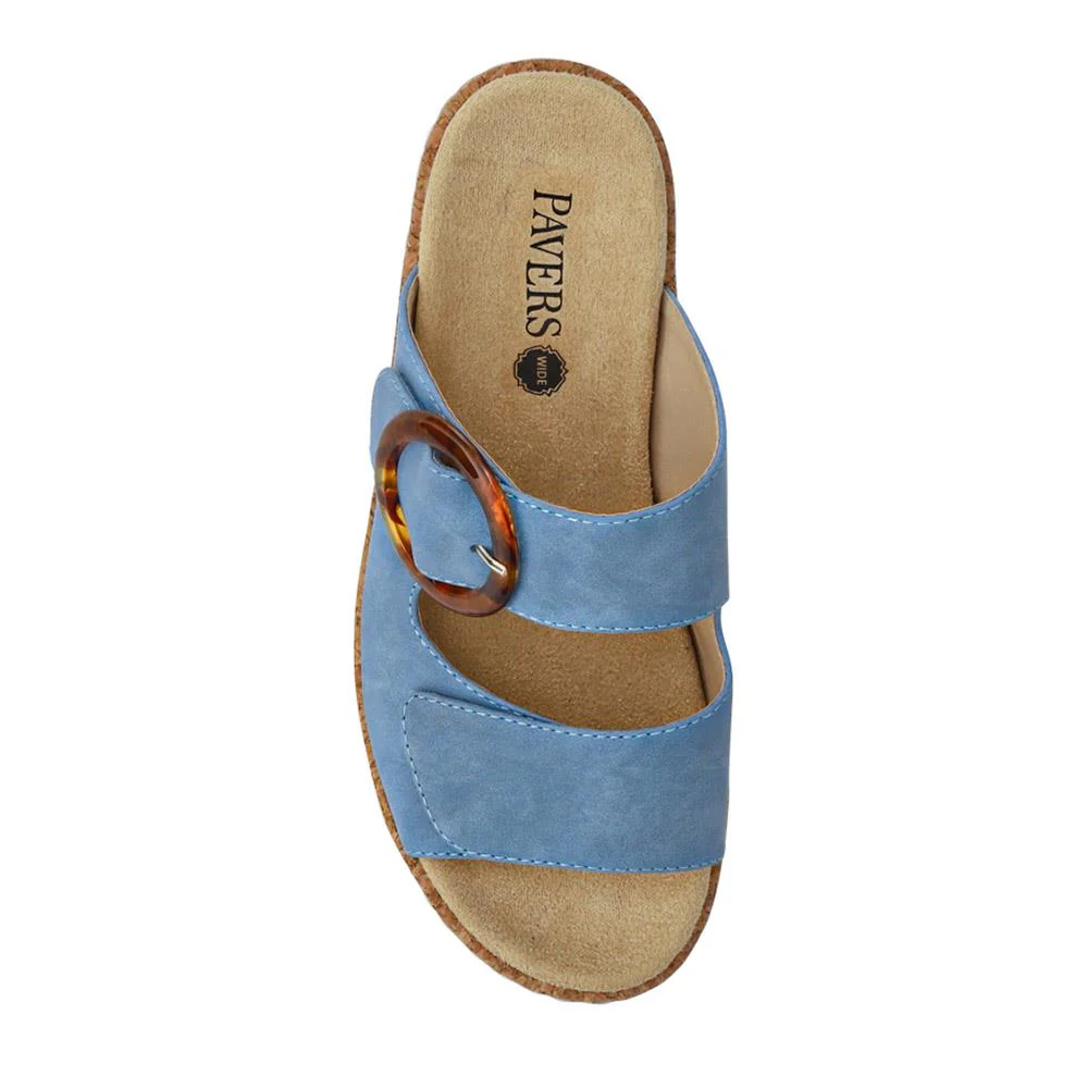 Wide Fit Dual-Fasten Mules - WBINS41103 / 327 398 - Blue - Image 4