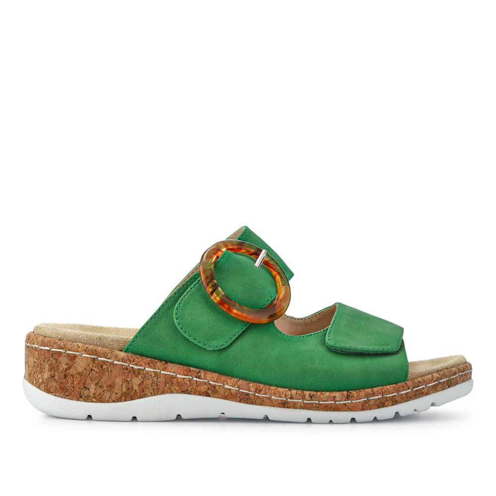 Wide Fit Dual-Fasten Mules - WBINS41103 / 327 398 - Green - Image 2