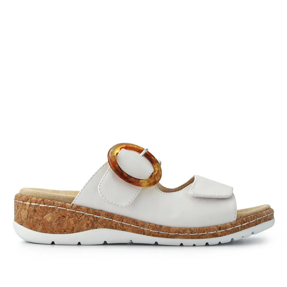Wide Fit Dual-Fasten Mules - WBINS41103 / 327 398 - White - Image 2