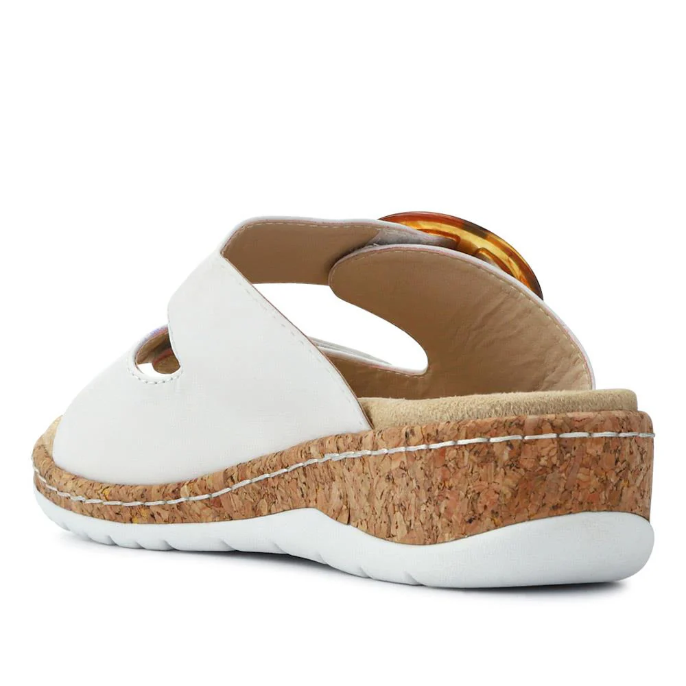 Wide Fit Dual-Fasten Mules - WBINS41103 / 327 398 - White - Image 3