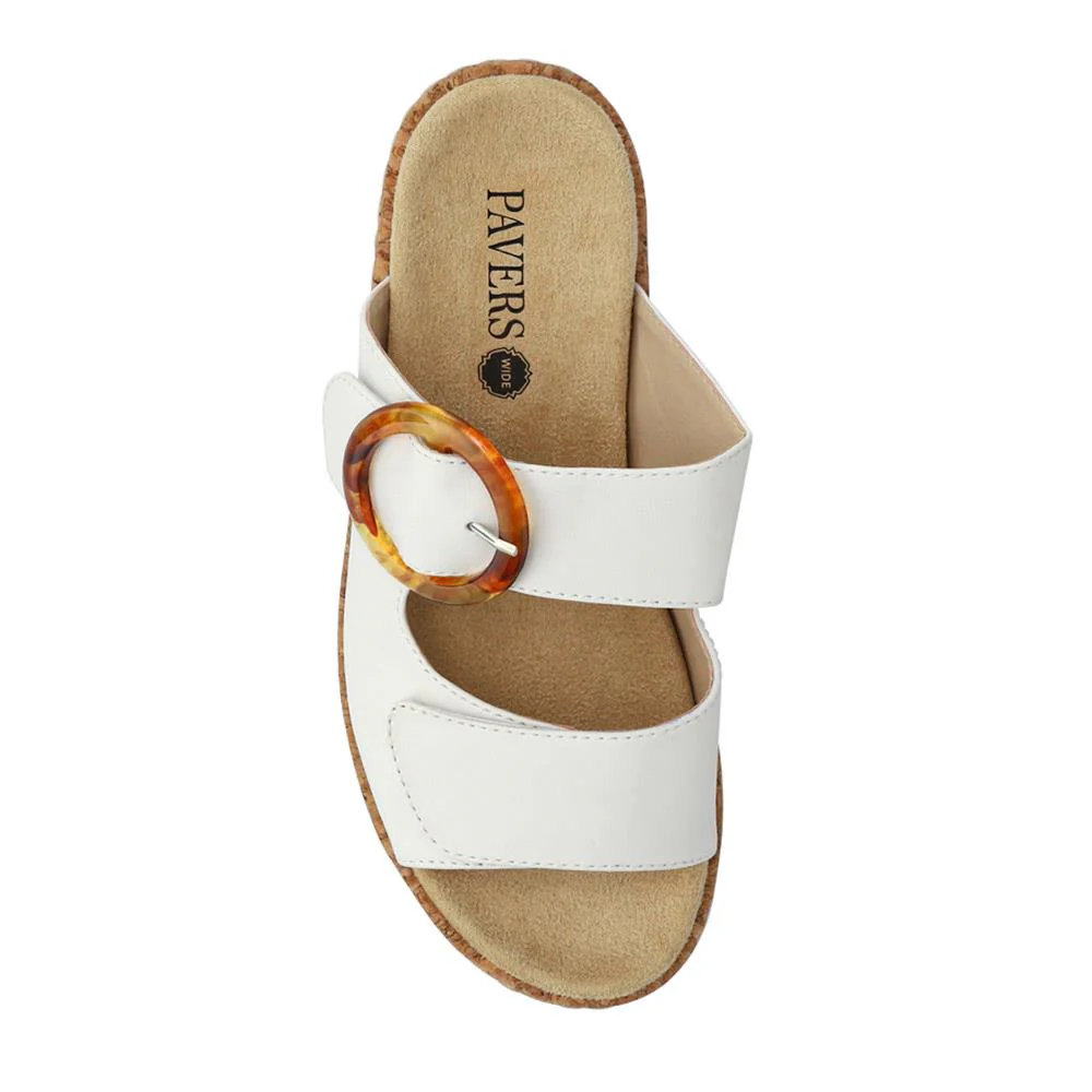 Wide Fit Dual-Fasten Mules - WBINS41103 / 327 398 - White - Image 4