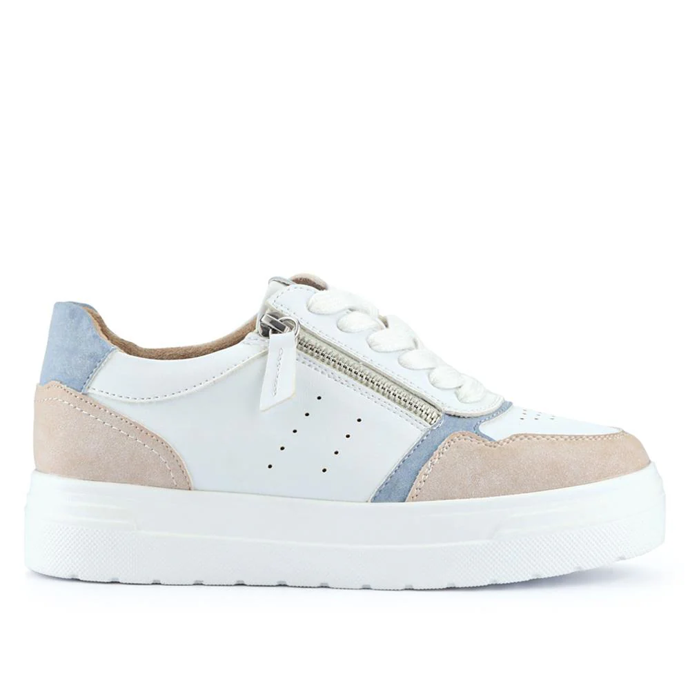 Wide-Fit Dual-Fasten Platform Trainers - BELWBINS41004 / 326 812 - White - Image 3