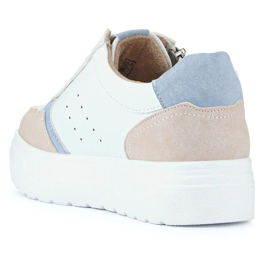 Wide-Fit Dual-Fasten Platform Trainers - BELWBINS41004 / 326 812 - White - Image 4