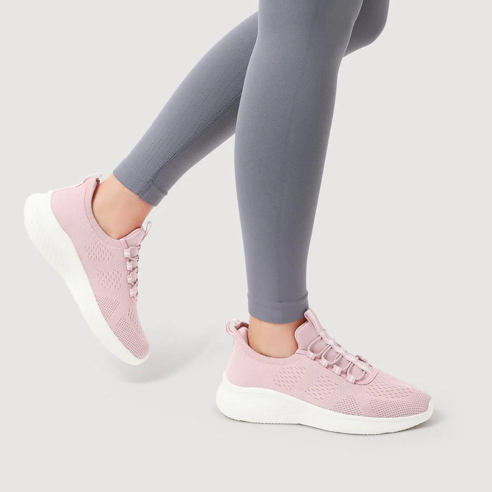 Wide Fit Easy Step In Bungee Lace Trainers - BRK42002 / 328 108 - Blush - Image 5