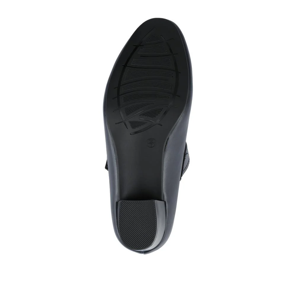 Wide Fit Touch-Fasten Heeled Mary Janes - WK42001 / 327 952 - Navy - Image 5