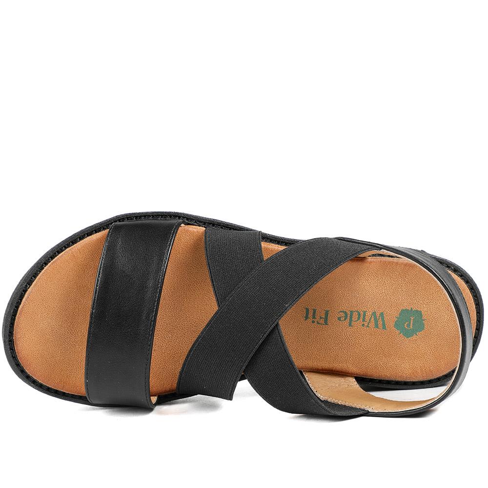Wide Fit Elasticated Fashionable Sandals - BAIZH43026 / 328 881 - Black - Image 5