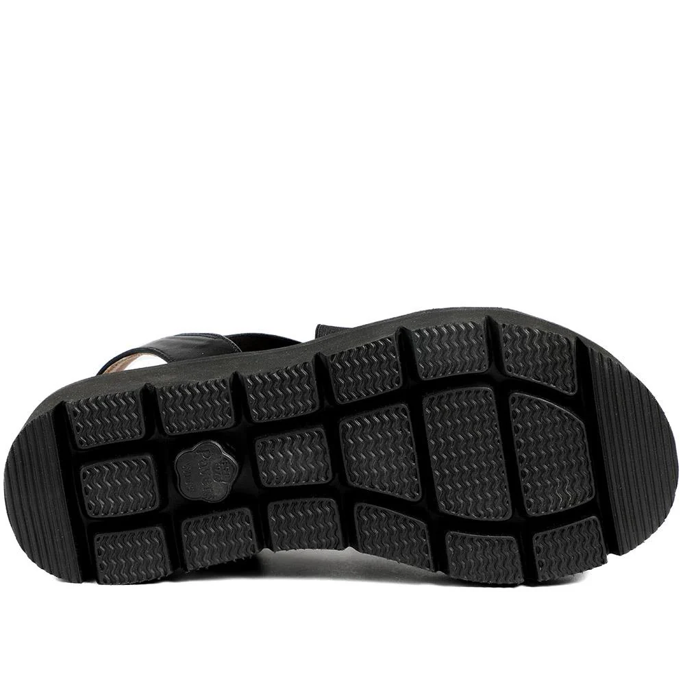 Wide Fit Elasticated Fashionable Sandals - BAIZH43026 / 328 881 - Black - Image 6