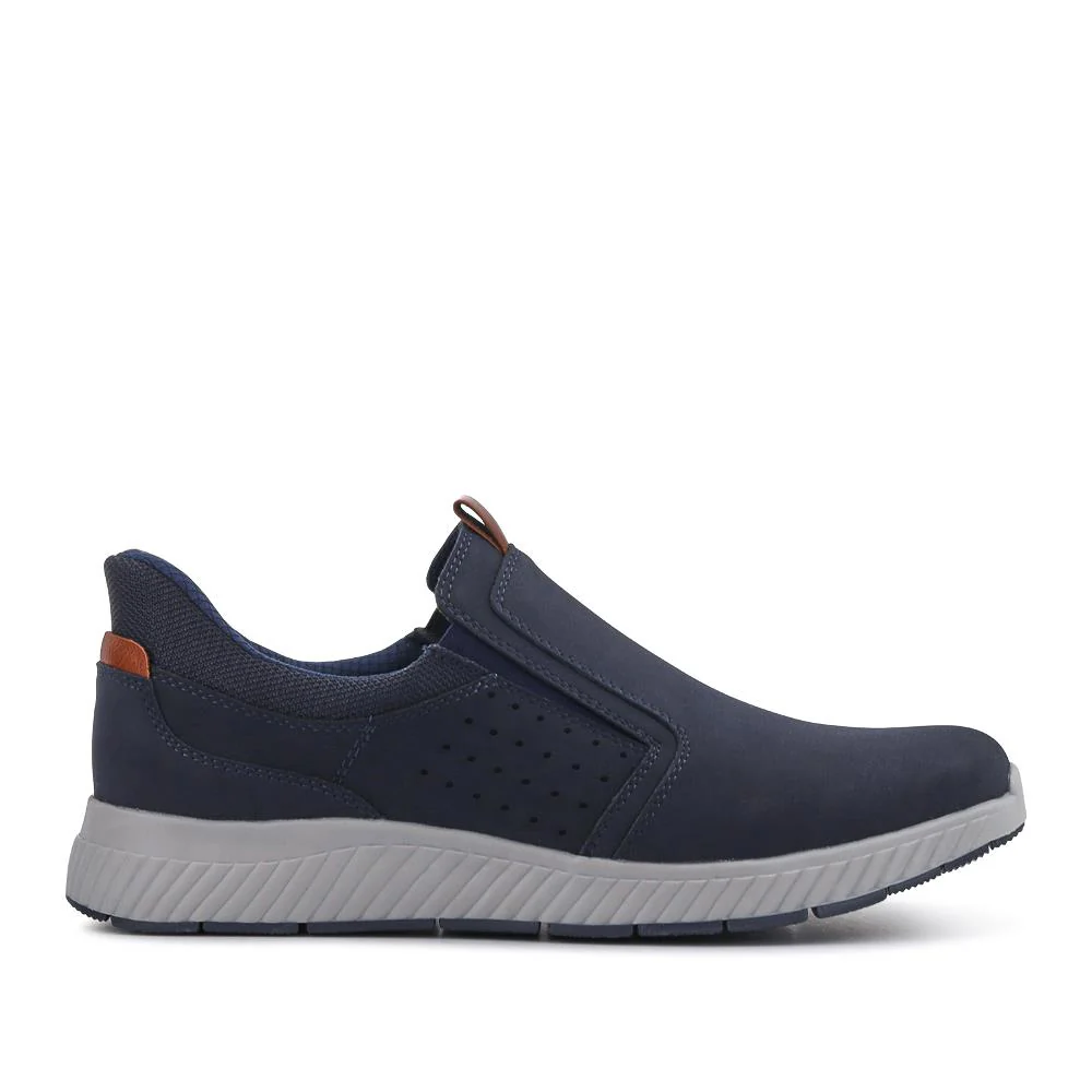 Wide Fit Elasticated Slip-On Shoes - GANG41015 / 327 551 - Navy - Image 2