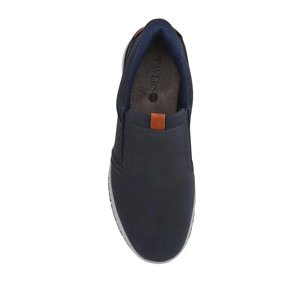 Wide Fit Elasticated Slip-On Shoes - GANG41015 / 327 551 - Navy - Image 4