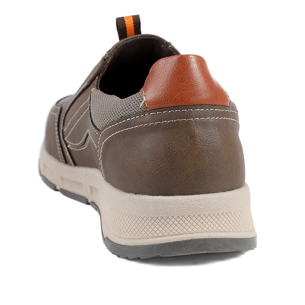 Wide-Fit Elasticated Slip On Shoes - WBINS42062 / 327 868 - Dark Brown - Image 4