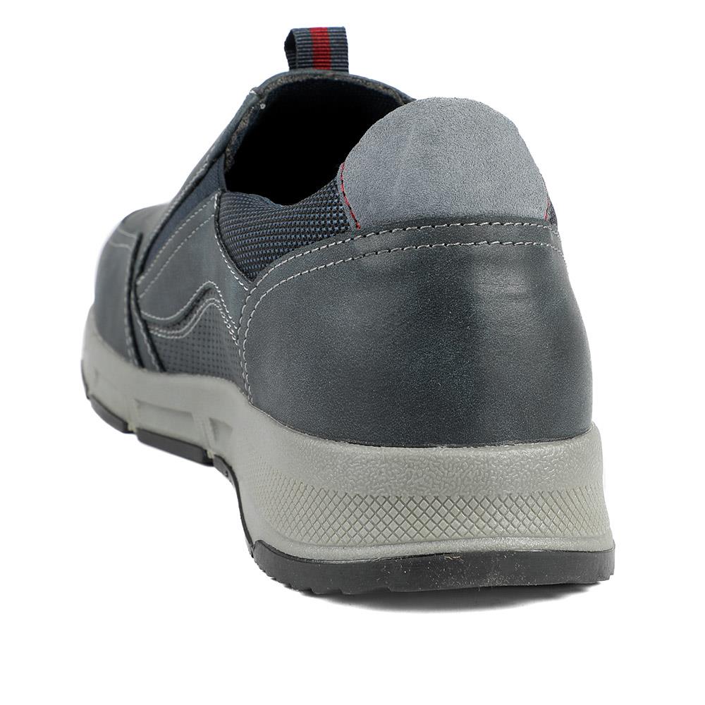 Wide-Fit Elasticated Slip On Shoes - WBINS42062 / 327 868 - Navy - Image 4