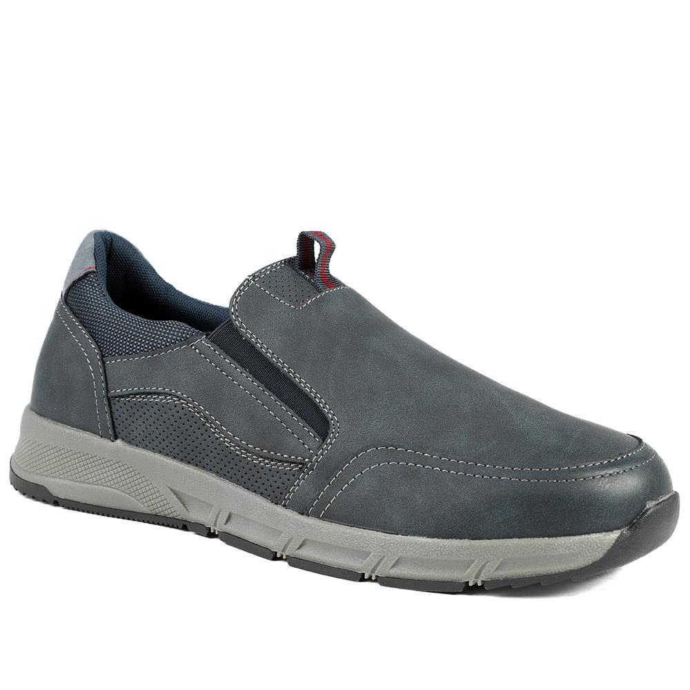 Wide-Fit Elasticated Slip On Shoes - WBINS42062 / 327 868 - Navy