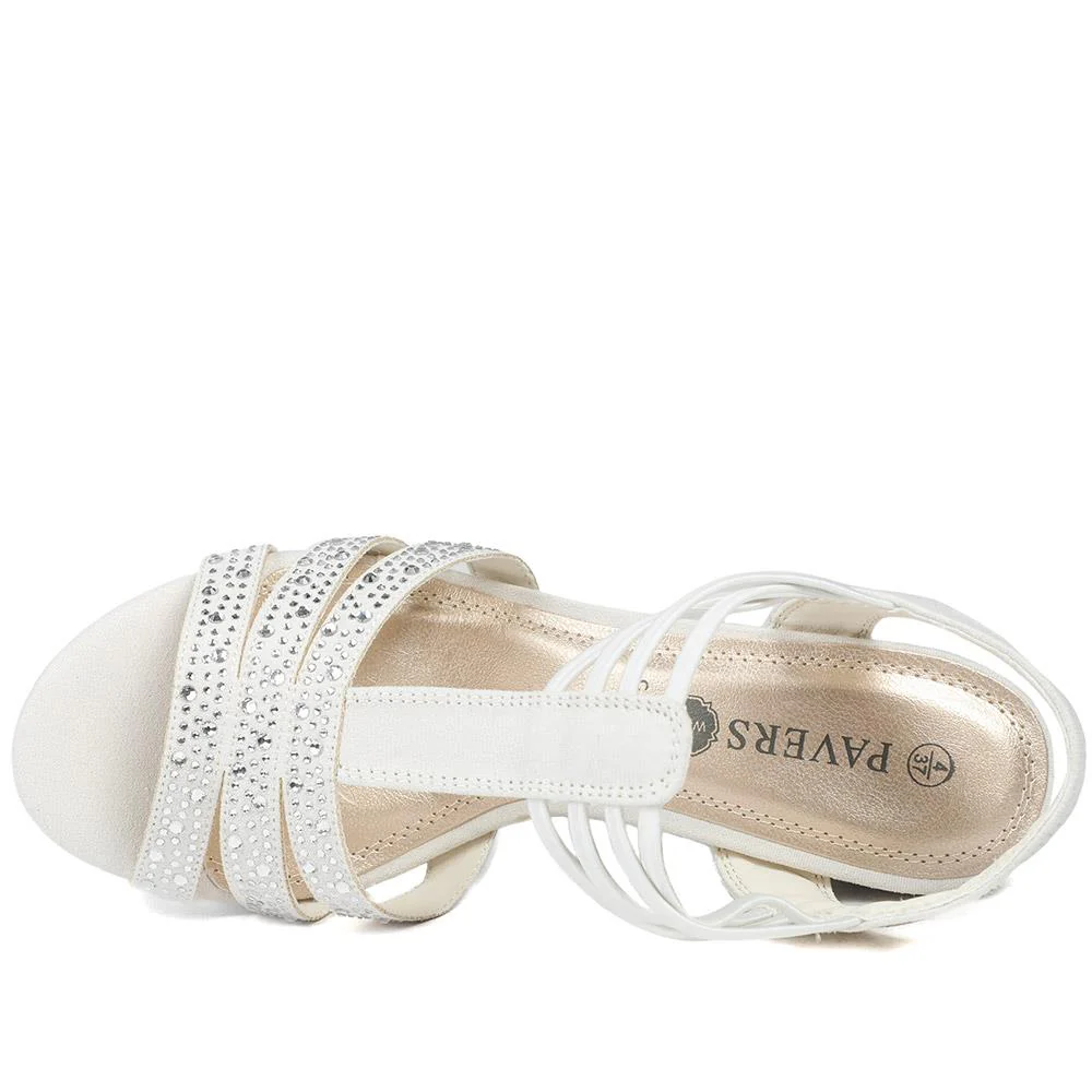 Wide Fit Embellished Strappy Sandals - PLAN43004 / 328 897 - Beige - Image 5