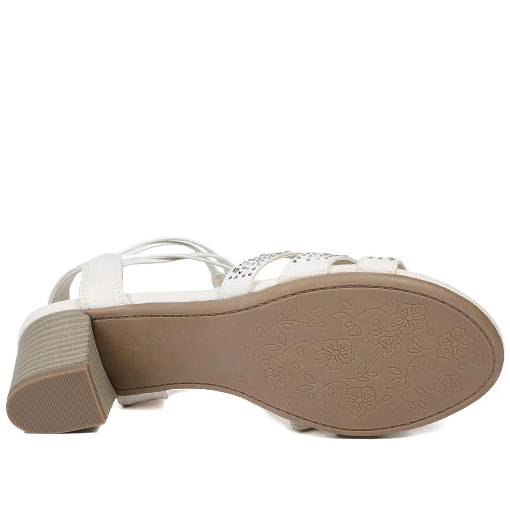Wide Fit Embellished Strappy Sandals - PLAN43004 / 328 897 - Beige - Image 6