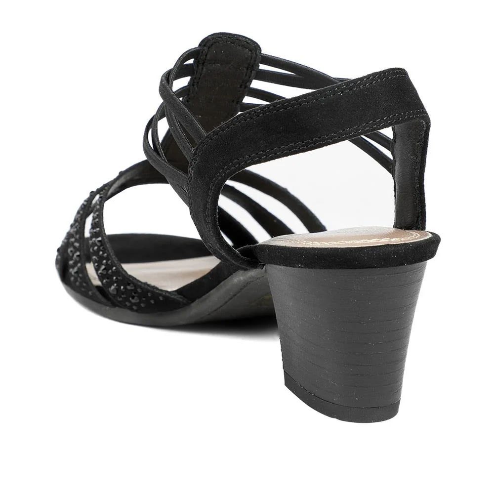 Wide Fit Embellished Strappy Sandals - PLAN43004 / 328 897 - Black - Image 3