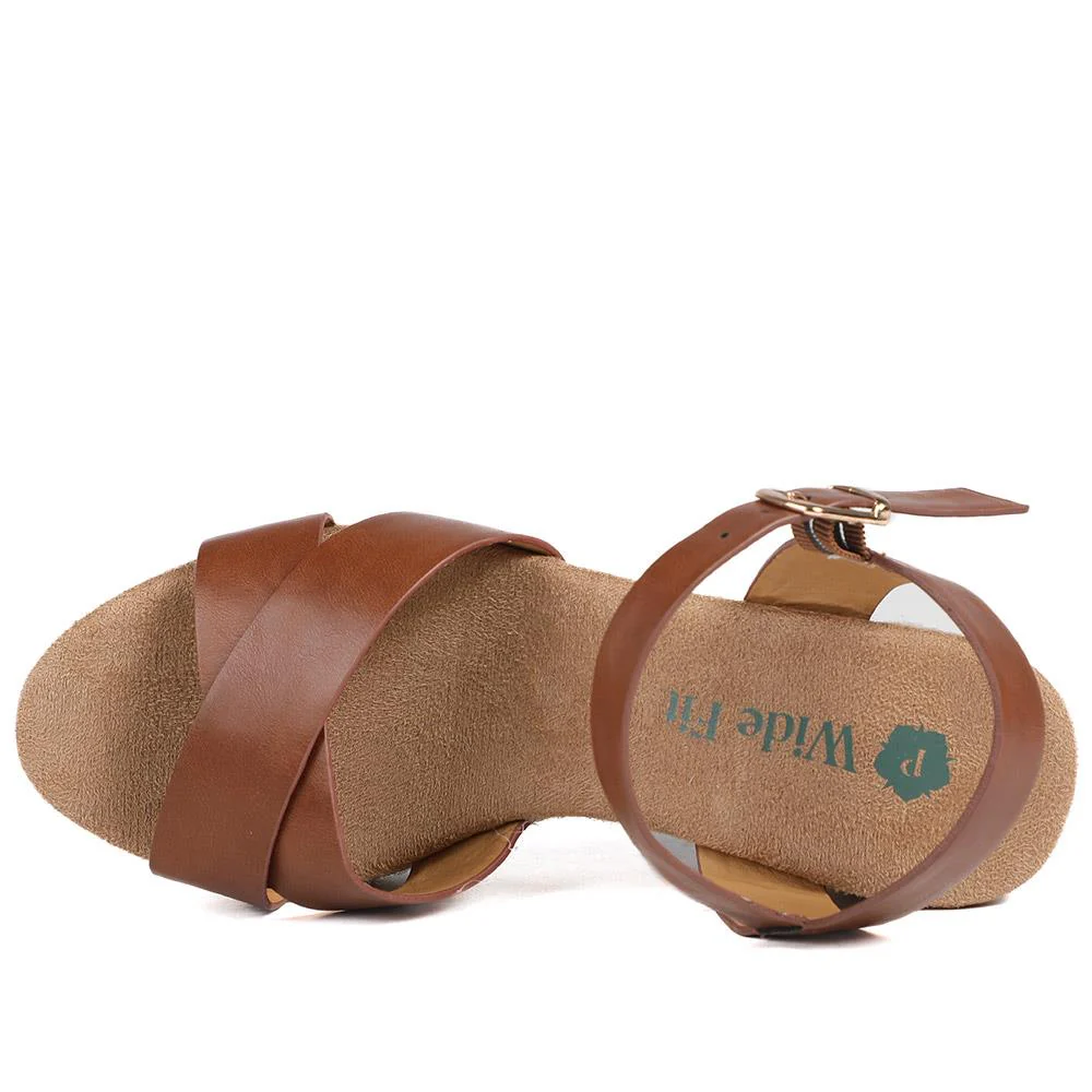 Wide Fit Espadrille Wedge Sandals - WBINS37095W / 329 258 - Tan - Image 4