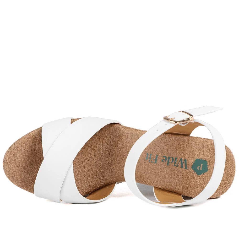 Wide Fit Espadrille Wedge Sandals - WBINS37095W / 329 258 - White - Image 5