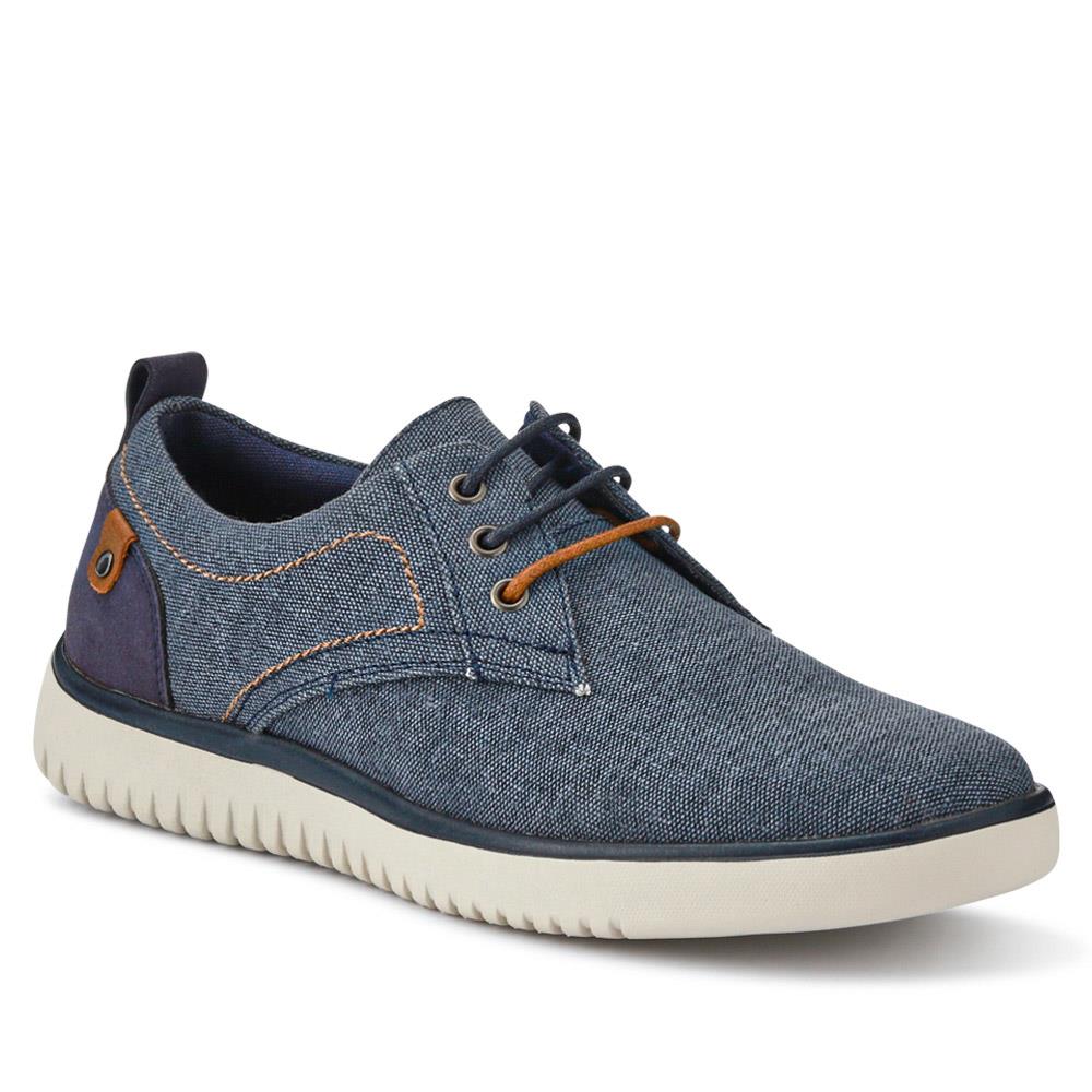 Wide-Fit Fabric Lace-Up Shoes - XINGH41004 / 327 184 - Navy