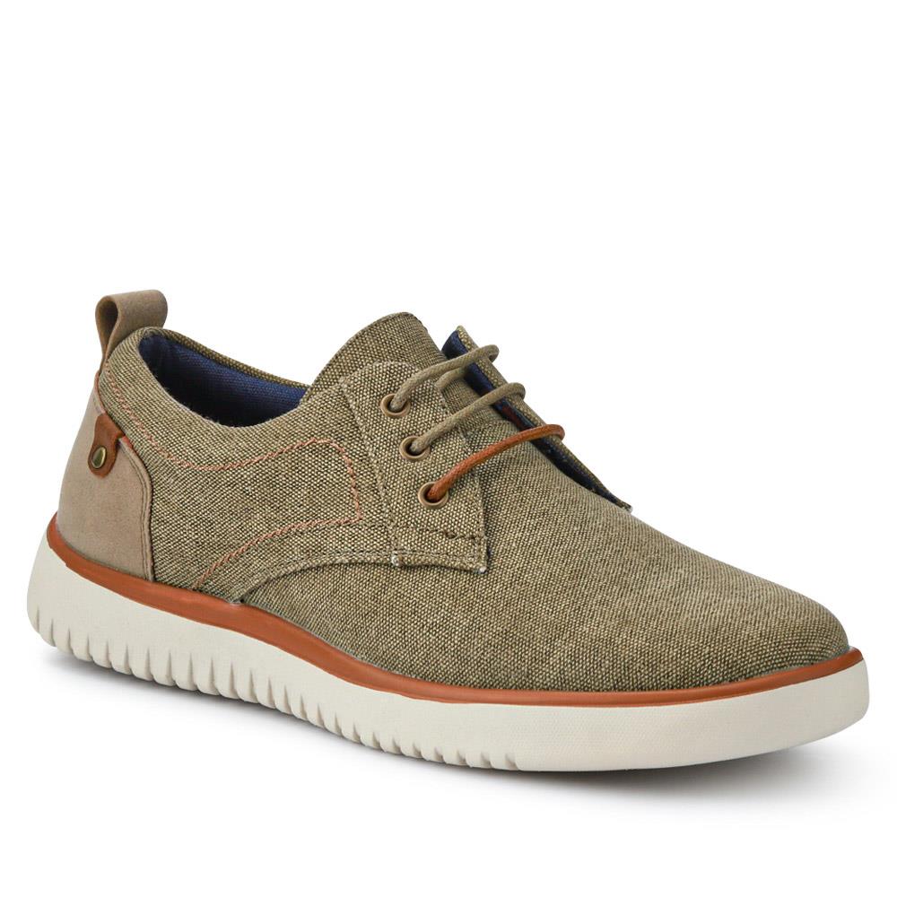 Wide-Fit Fabric Lace-Up Shoes - XINGH41004 / 327 184 - Taupe