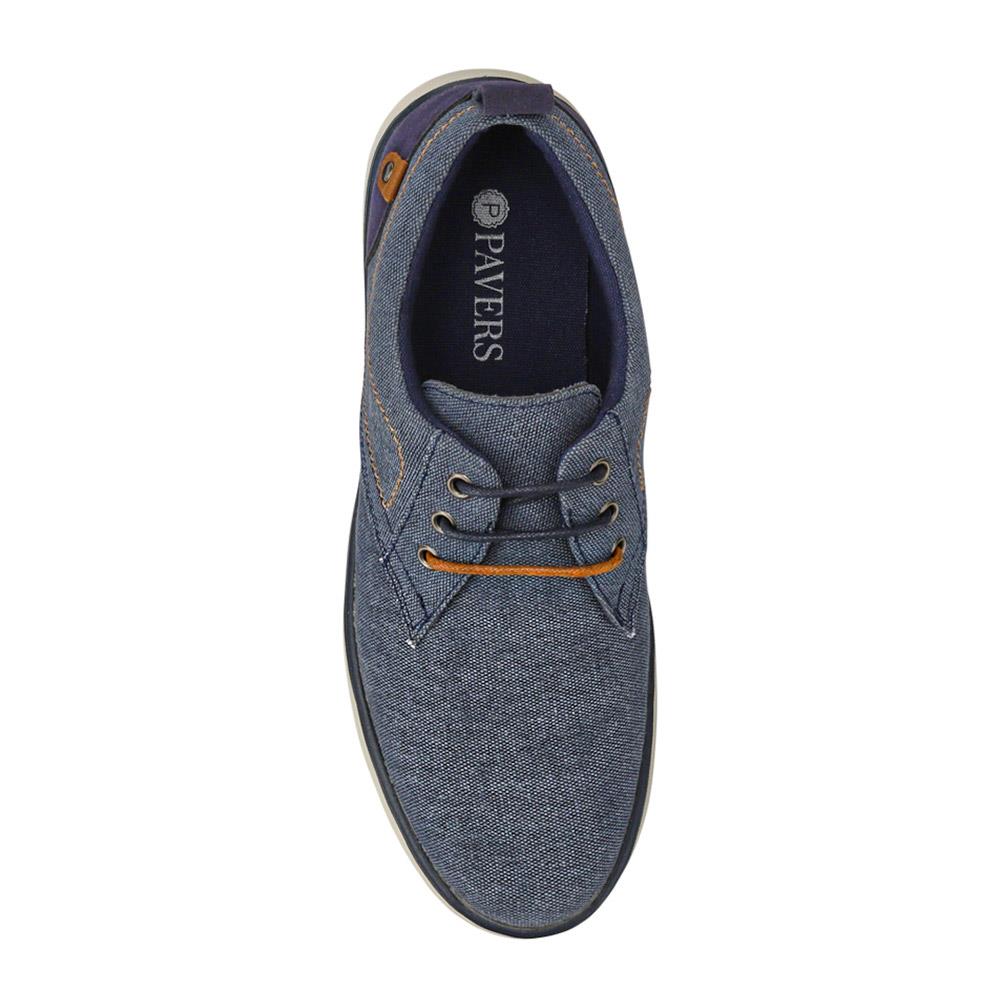 Wide-Fit Fabric Lace-Up Shoes - XINGH41004 / 327 184 - Navy - Image 5