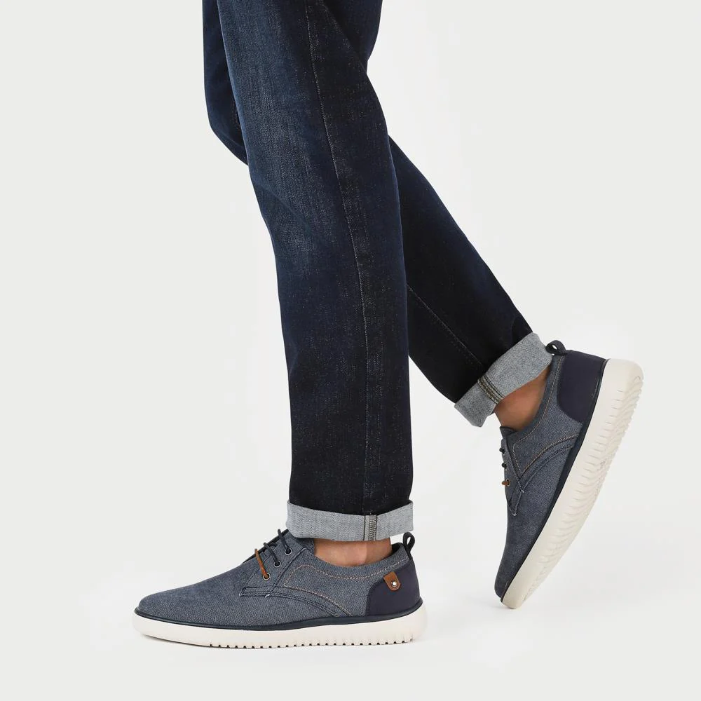 Wide-Fit Fabric Lace-Up Shoes - XINGH41004 / 327 184 - Navy - Image 6