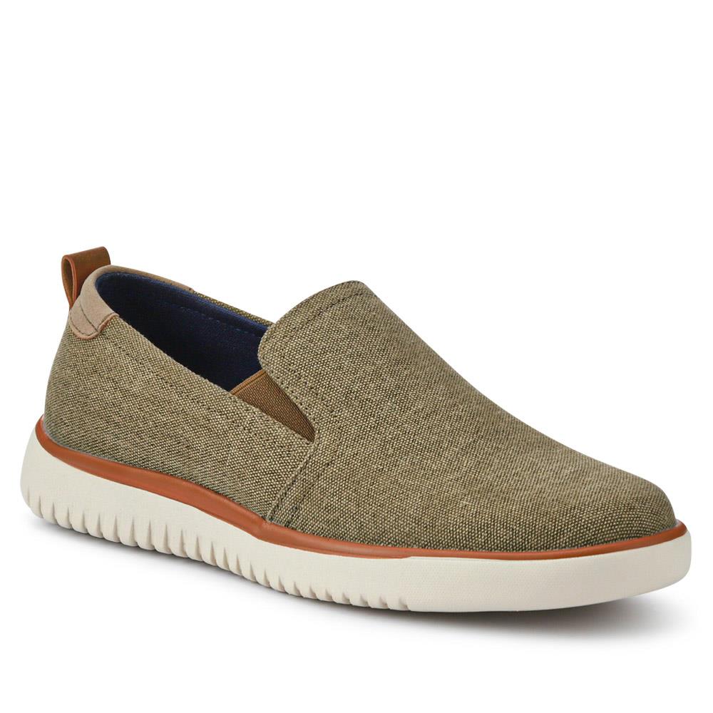 Wide-Fit Fabric Slip-On Shoes - XINGH41005 / 327 186 - Taupe
