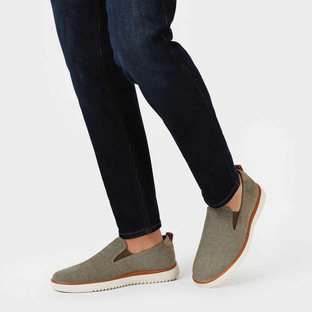 Wide-Fit Fabric Slip-On Shoes - XINGH41005 / 327 186 - Taupe - Image 5