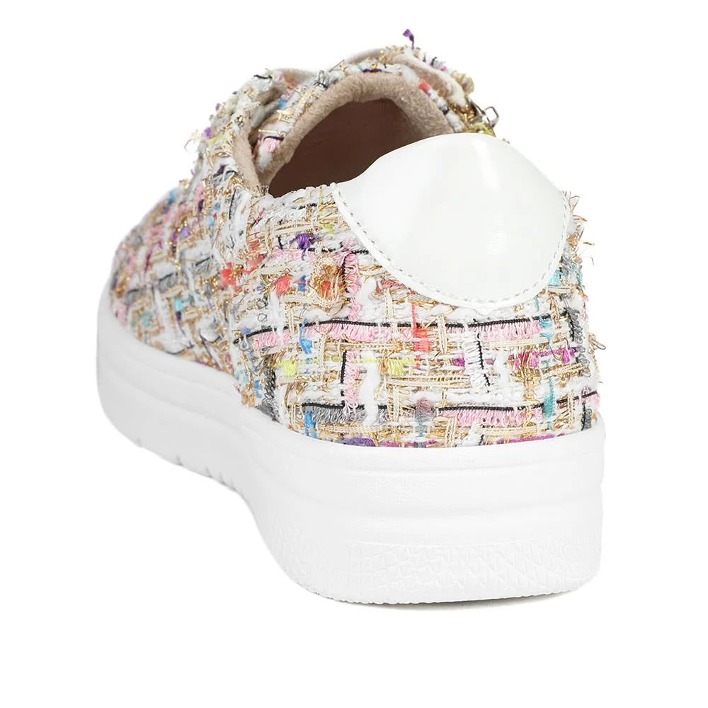 Wide Fit Fabric Zip & Lace Trainers - WBINS43027 / 328 885 - Multi - Image 4