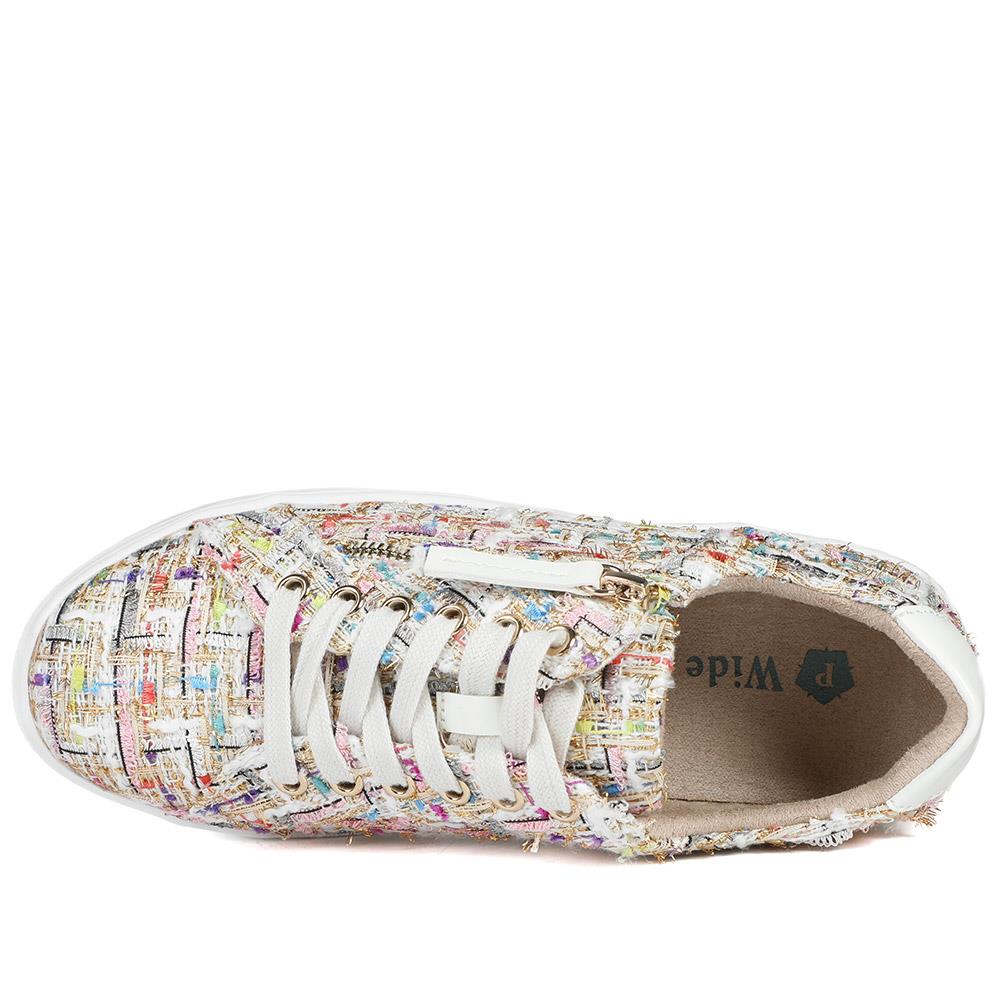 Wide Fit Fabric Zip & Lace Trainers - WBINS43027 / 328 885 - Multi - Image 5