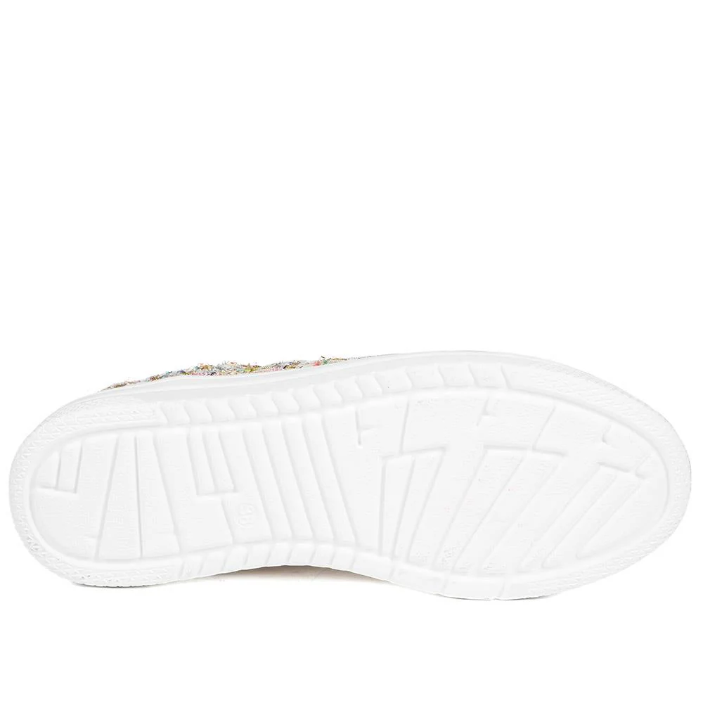 Wide Fit Fabric Zip & Lace Trainers - WBINS43027 / 328 885 - Multi - Image 6