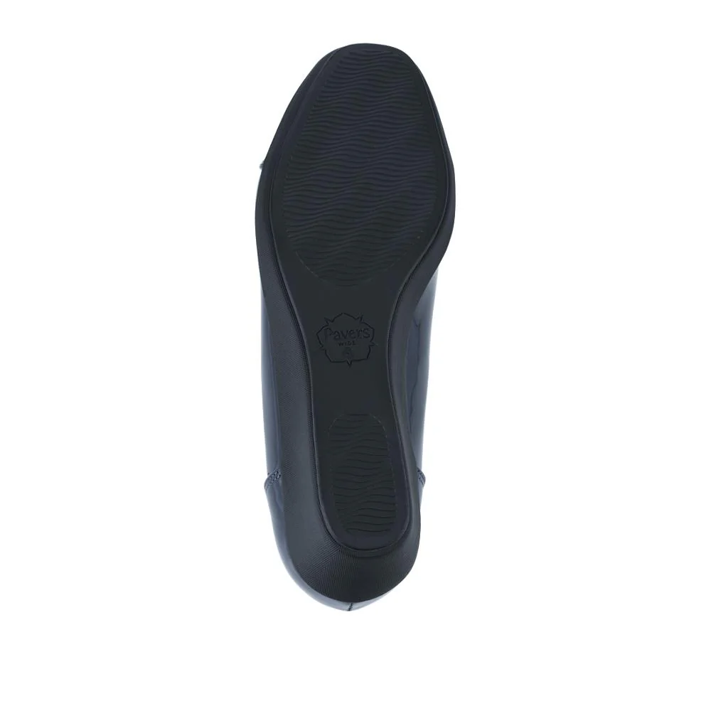 Wide Fit Flexible Wedge Heel Slip On Shoes - MAIN42005 / 328 561 - Navy Patent - Image 5