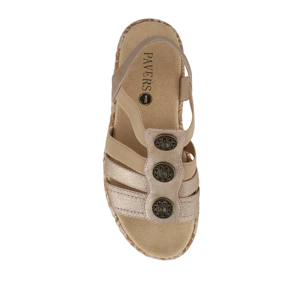 Wide Fit Floral Sandals - WBINS40272 / 327 450 - Gold - Image 4