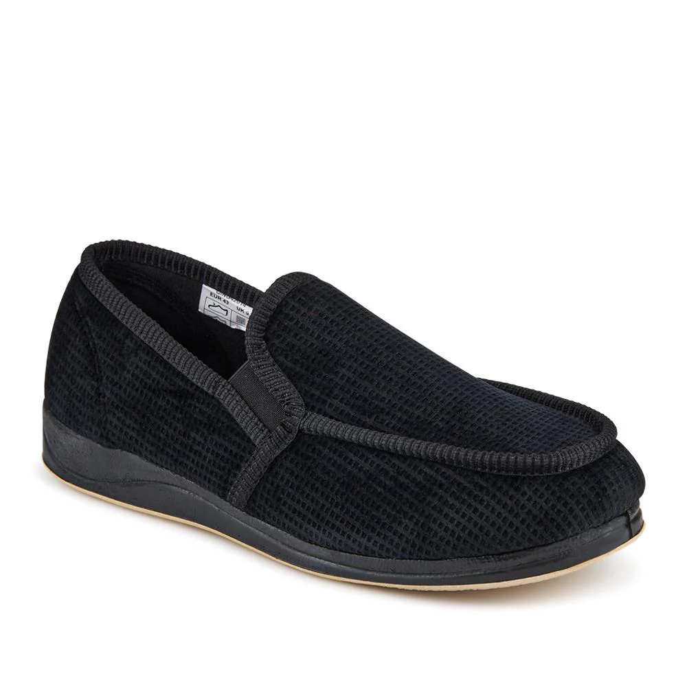 Wide Fit Full Slippers - QING42014 / 327 975 - Black