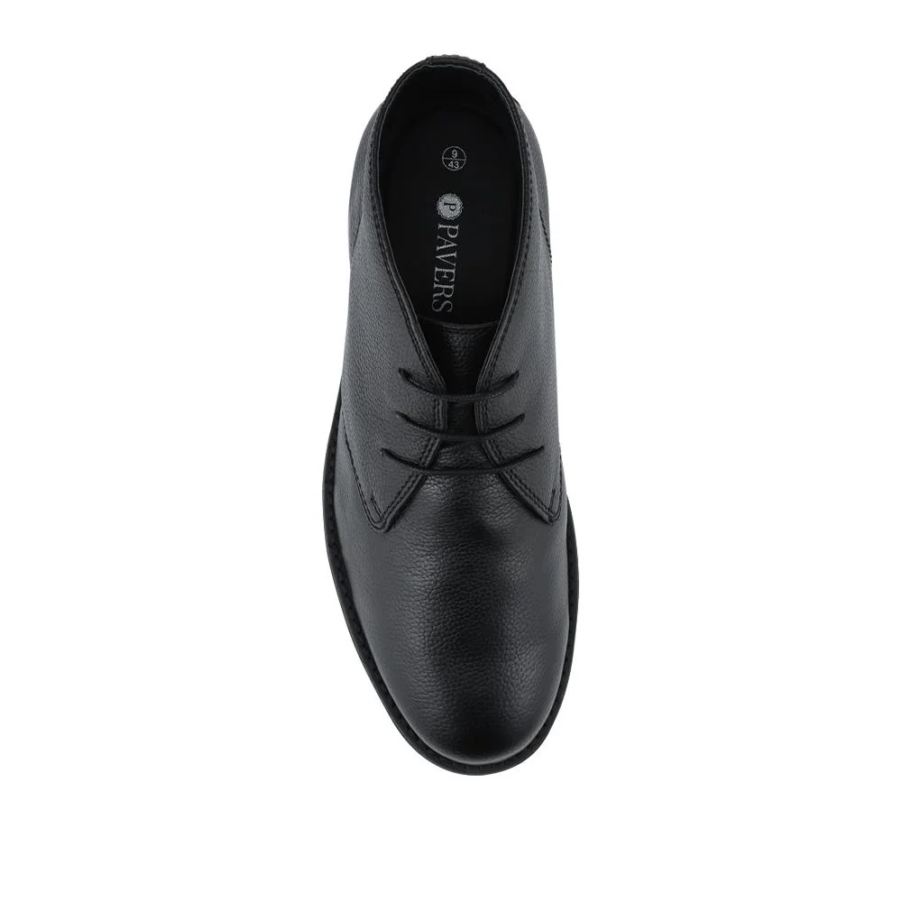 Wide Fit Lace Up Leather Chukka Boots - PRFEM42003 / 328 117 - Black - Image 4